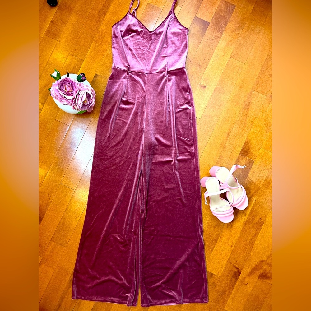 Pink Velour Jumpsuit!